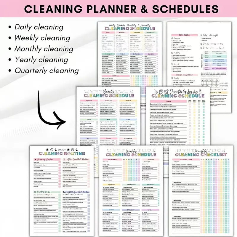 ADHD Cleaning Planner — Daily Schedule & Checklist