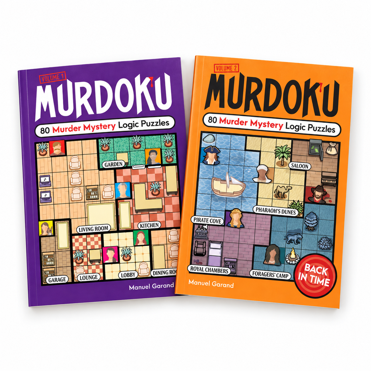 Murdoku Volumes 1 and 2 flatlay on a white background