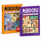 Murdoku Volumes 1 and 2 standing on a white background
